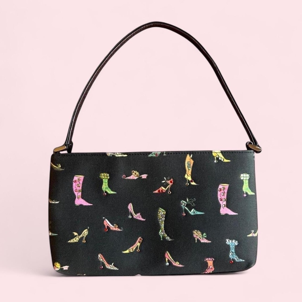 Rare Vintage Ficcare x Anne Keenan Higgins Novelty Bag – Rhinestone Shoe Print